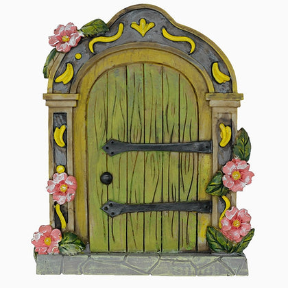 MUAMAX Fairy Garden Door green, adds whimsical charm to outdoor miniature gardens.
