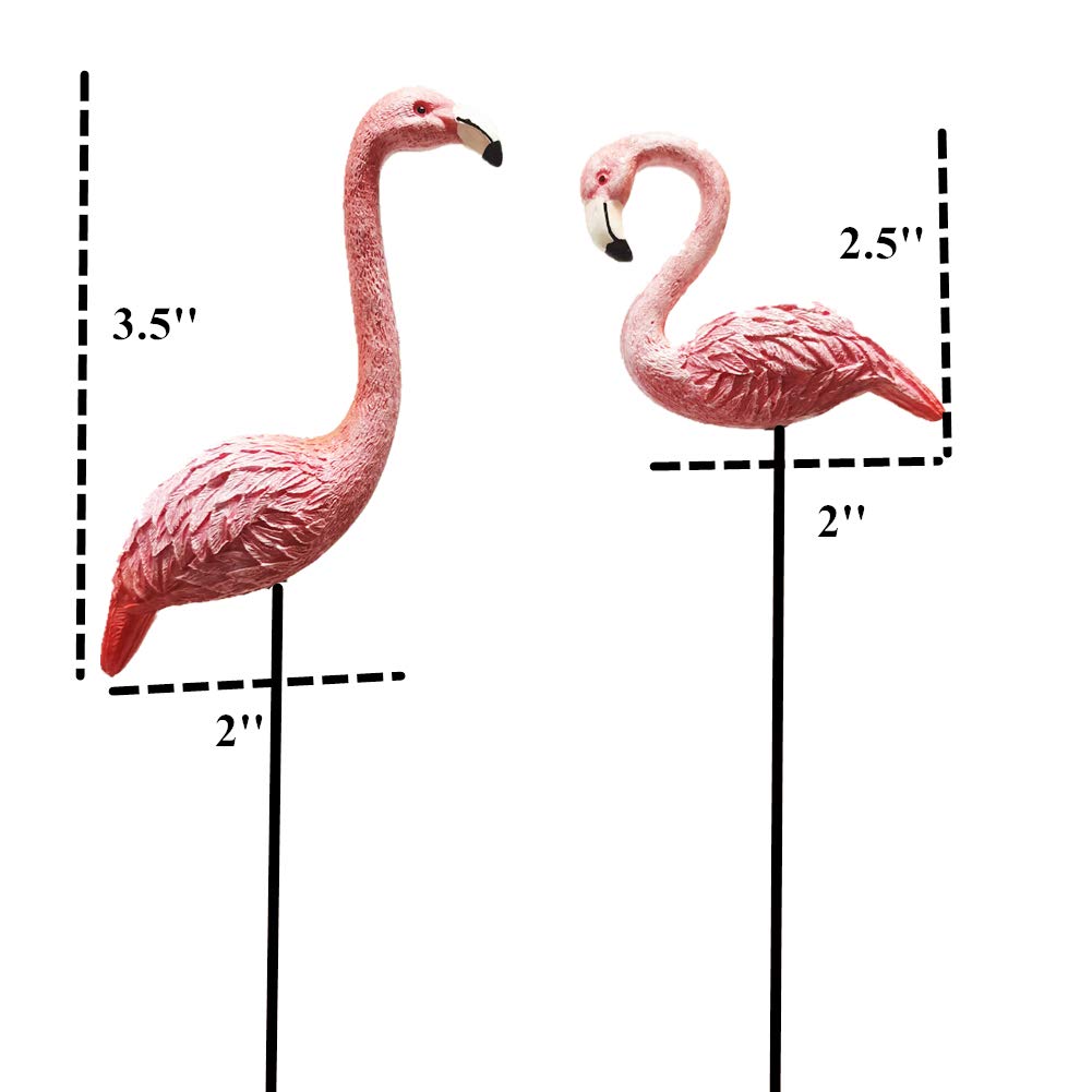 MUAMAX flamingo stake in pot enhances plant displays with durable weather-ready design.