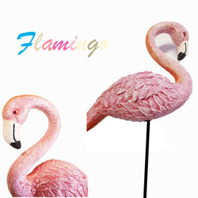 Lifelike flamingo detail with raised eyes and beak adds charm to terrariums.