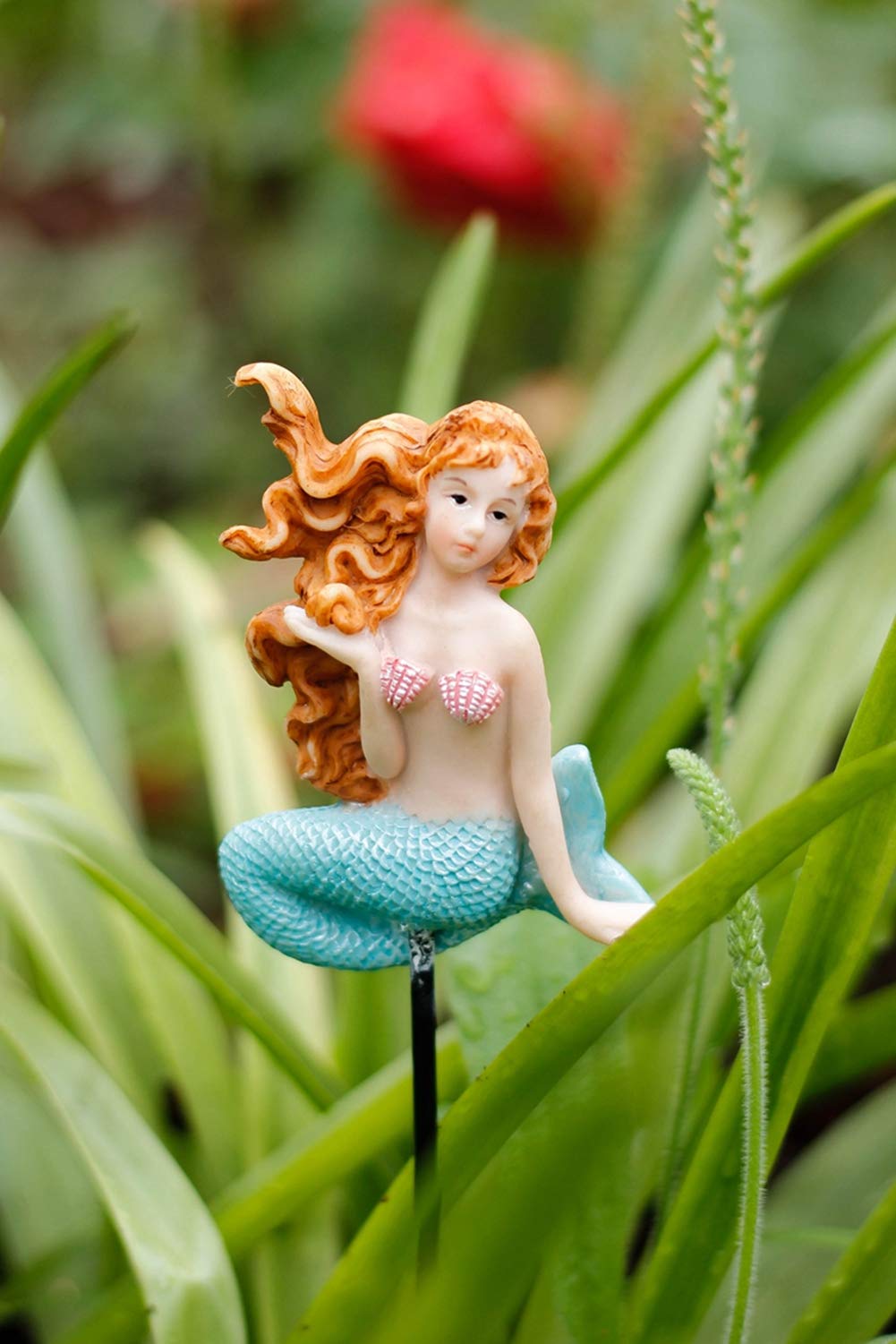 MUAMAX iridescent mermaid tail close-up for fairy gardens