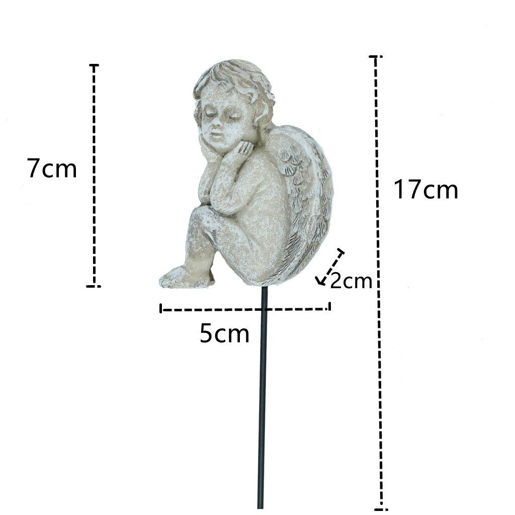 MUAMAX tiny angel figurine for fairy gardens and indoor decor.