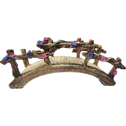 MUAMAX mini fairy garden bridge arch - detailed resin craftsmanship for dollhouses