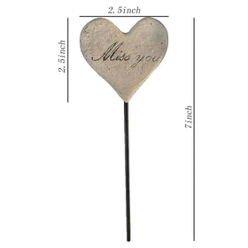 MUAMAX miss you heart stake closeup resin texture