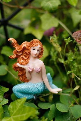 MUAMAX polyresin mermaid figure with detailed teal coloring
