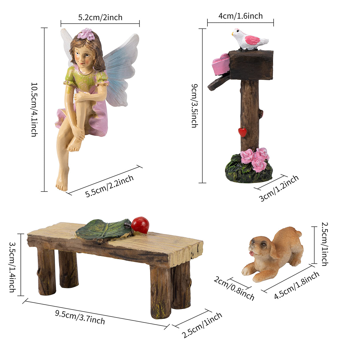 MUAMAX puppy miniature dog adds playful charm to outdoor fairy scenes.