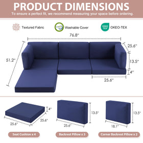 MuaMelop back pillows close-up showing plush support for long outdoor lounging