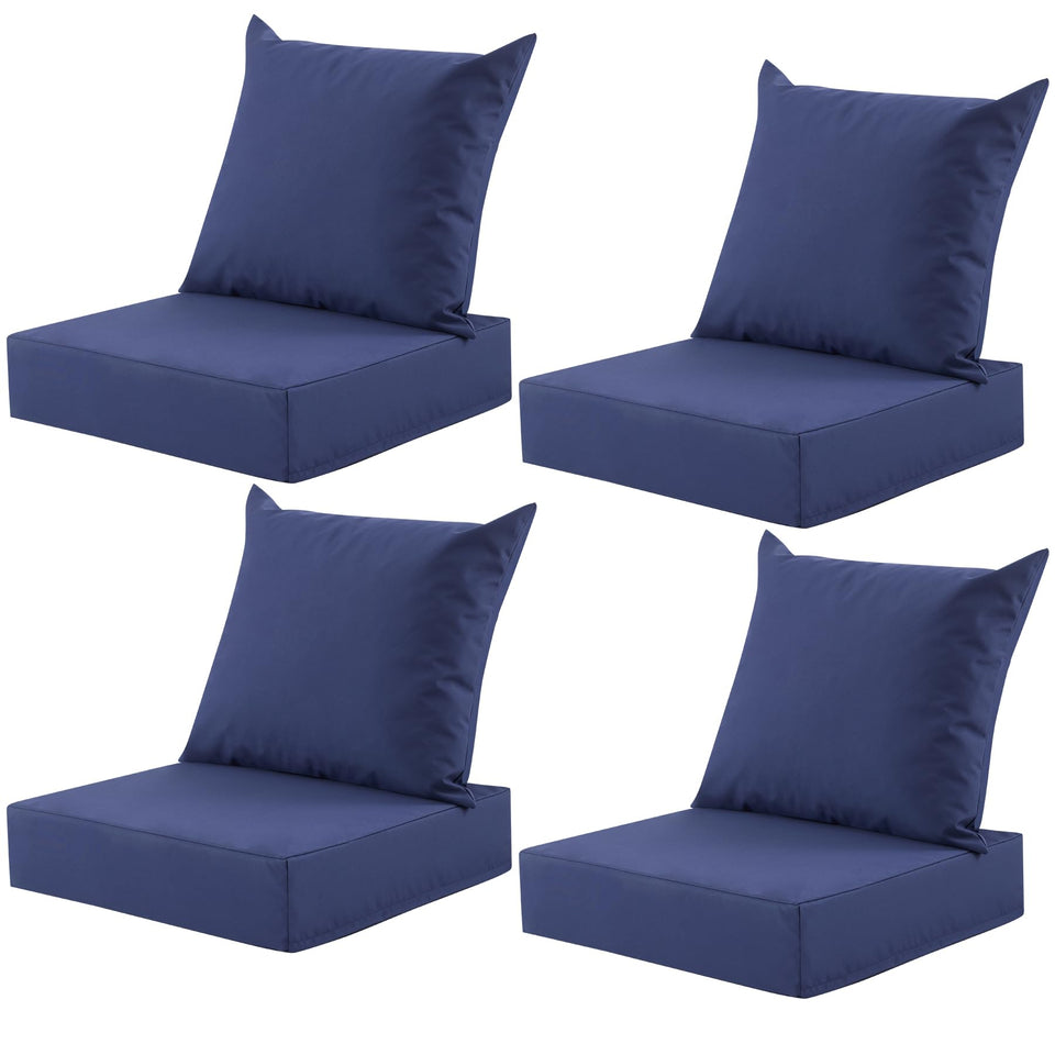 MuaMelop outdoor deep seat cushion set in vacuum packaging for compact delivery.