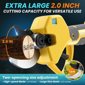 MuatCtarom pruning shears LCD display shows battery and cut count