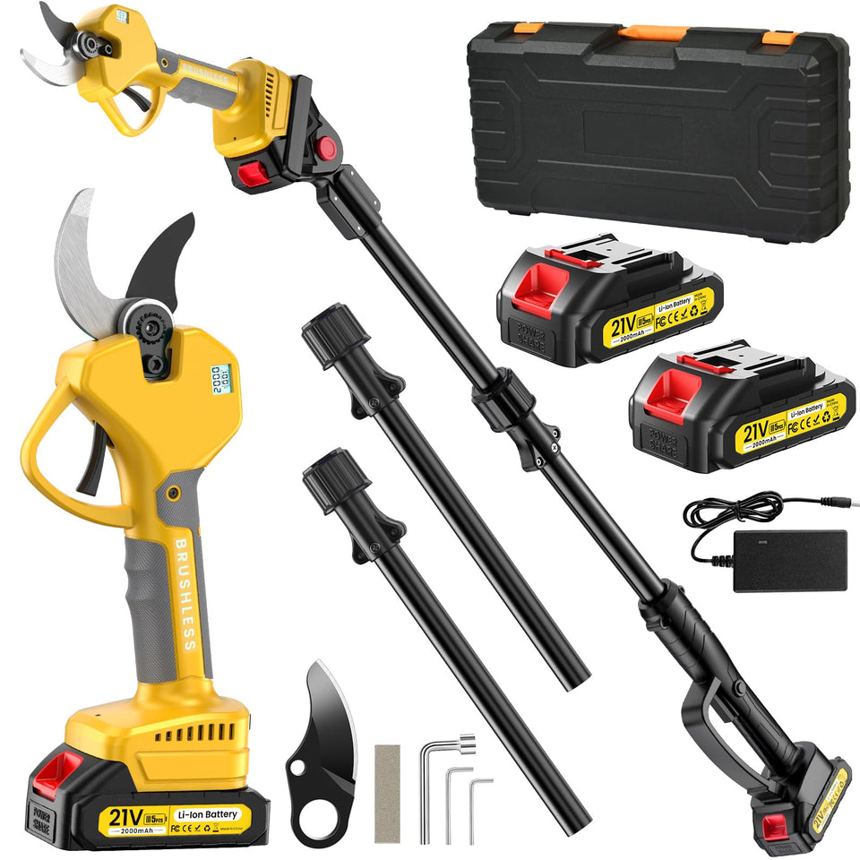 MuatCtarom electric pruning shears with extension rod for reaching high branches