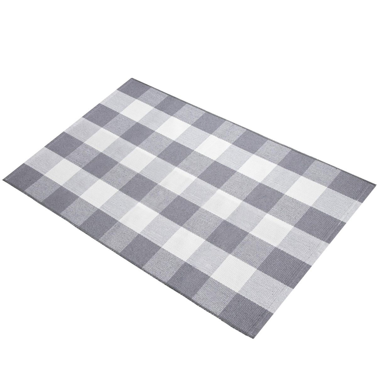 Rug measures 27.5 by 43 inches to pair with mats.