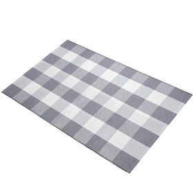 Rug measures 27.5 by 43 inches to pair with mats.