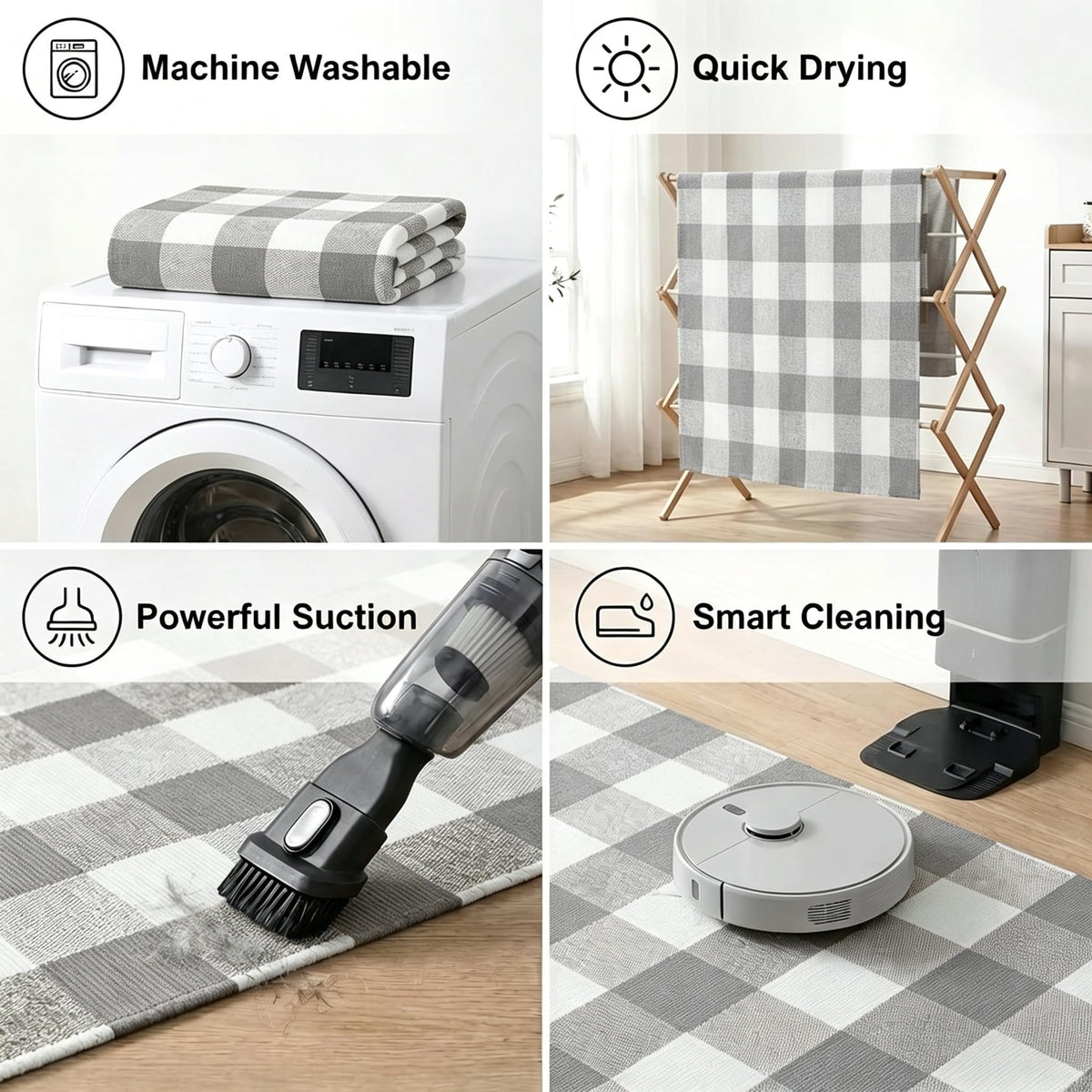 Gift-ready MUBIN buffalo plaid rug suits housewarmings and holidays.