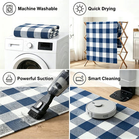 MUBIN buffalo plaid rug in living room adds cozy style