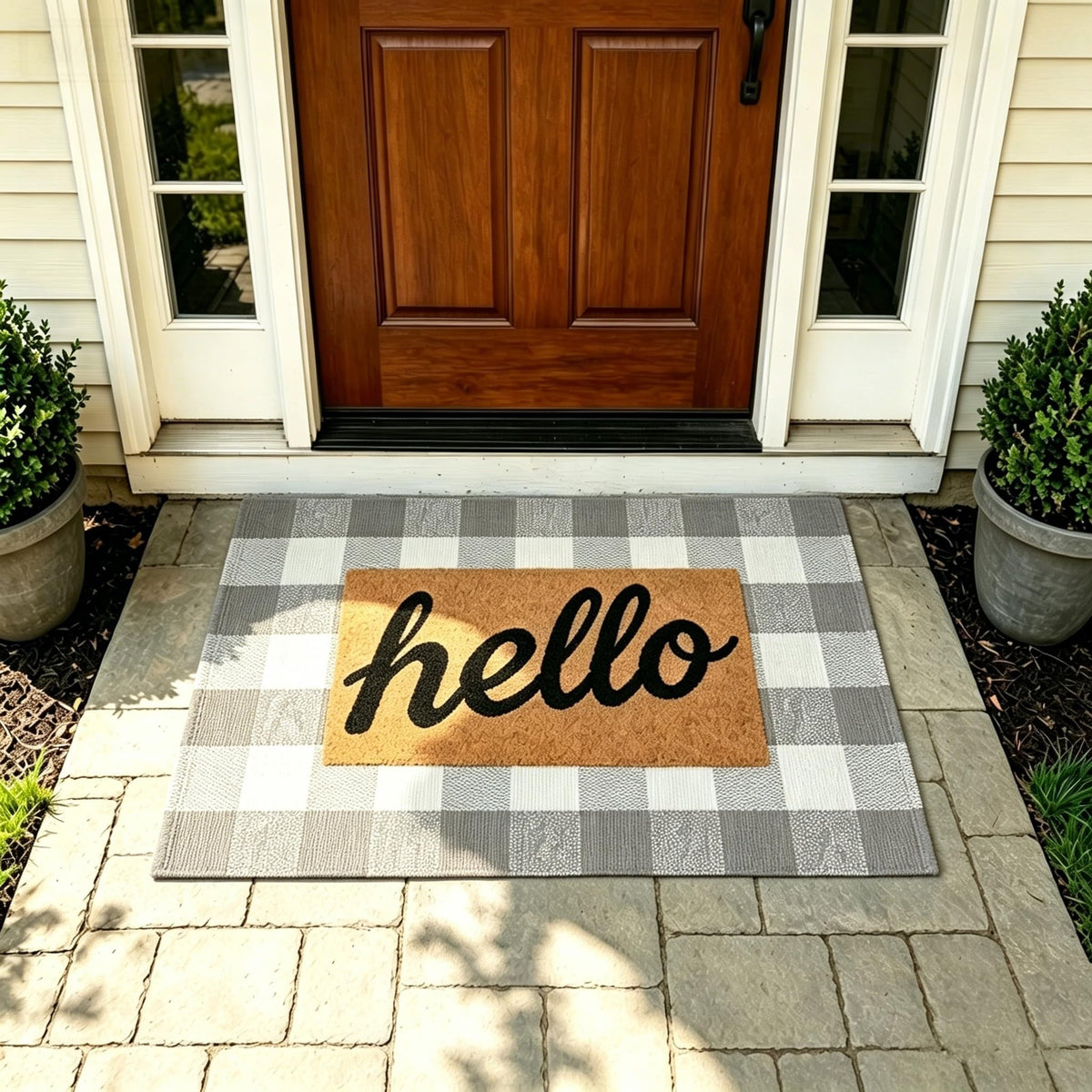 MUBIN cotton rug is washable, keeping colors vibrant after outdoor use.