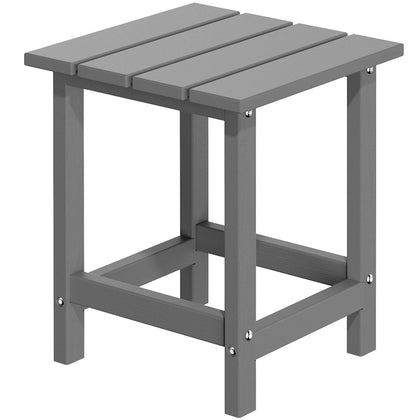 Muchenghy Adirondack side table gray, front view, sturdy outdoor seating support.