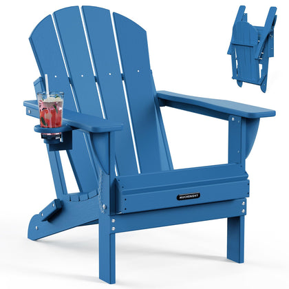 Muchenghy folding Adirondack chair folded for compact storage.