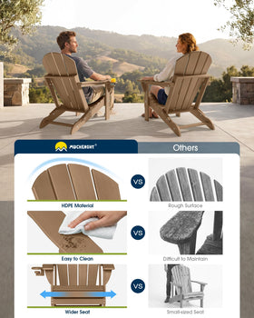 MUCHENGHY teak tone outdoor chair blends with decks.