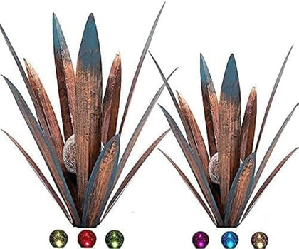 Muciwa agave sculpture 2pcs outdoor garden accents for curb appeal and durable decor