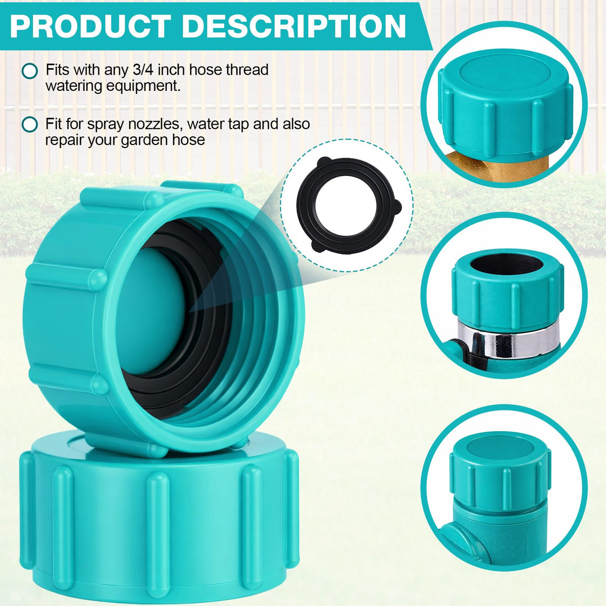 Mudder 3/4 inch GHT cap ideal for spigot coverage and water control.