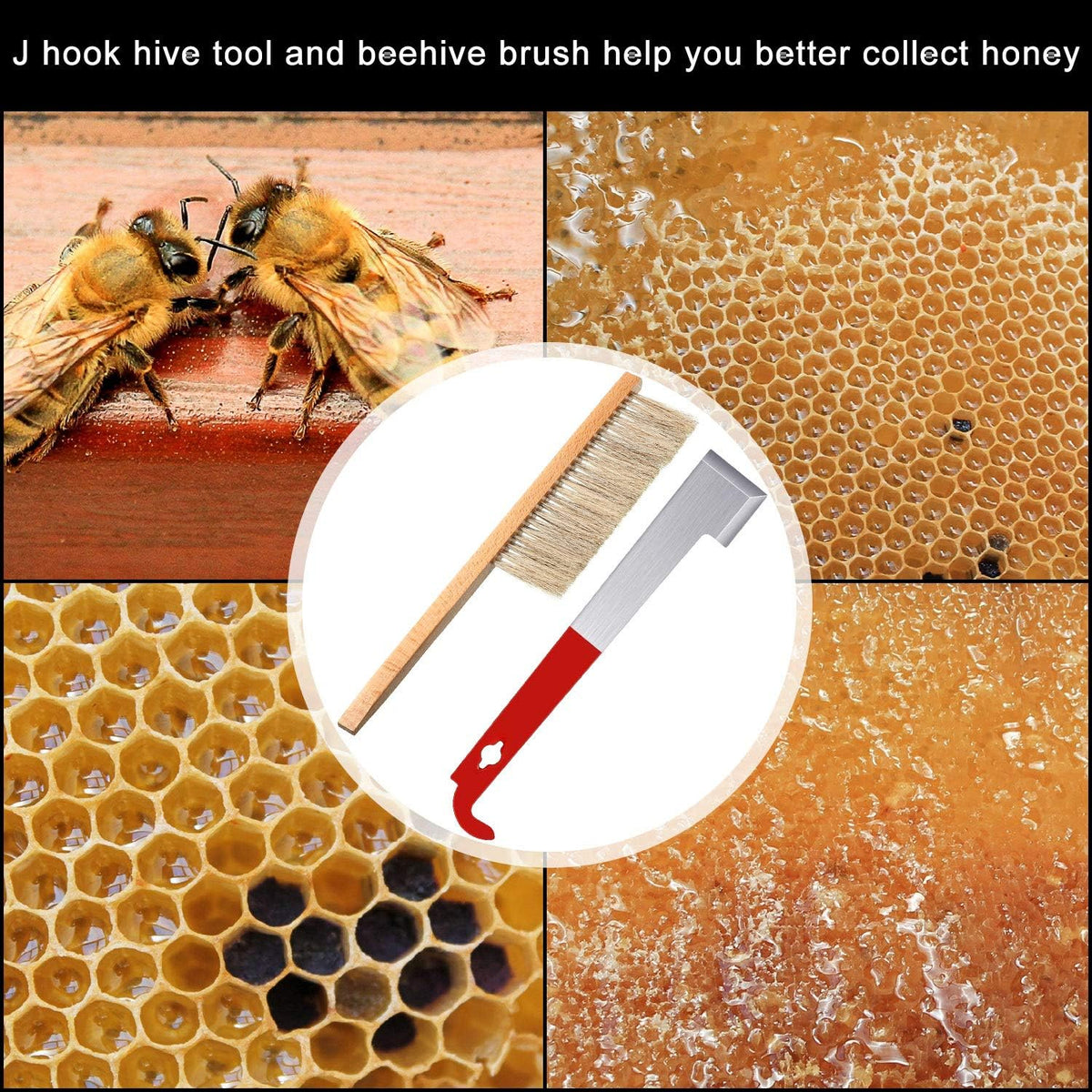 Mudder beekeeping tool set packaging showing included items.