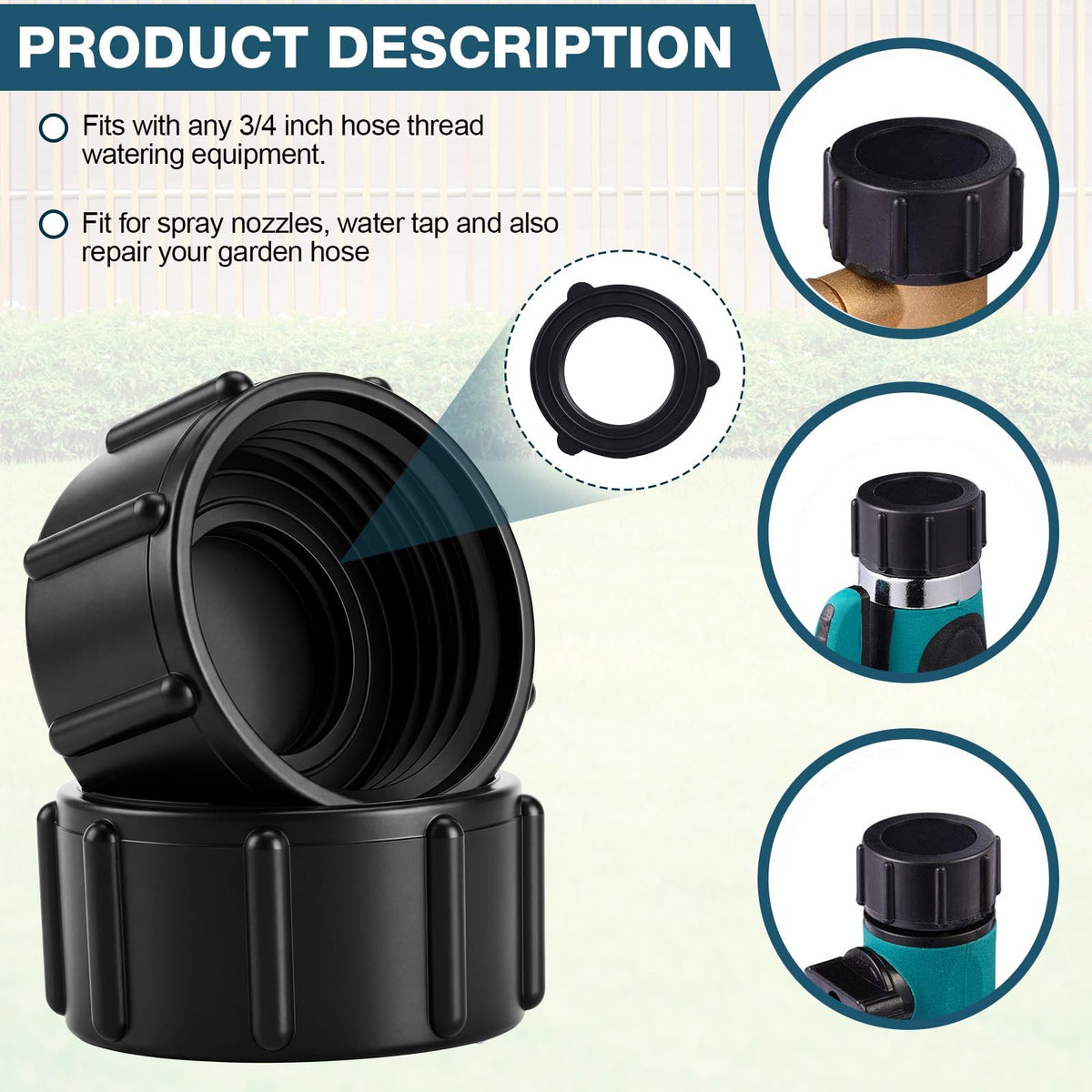 Mudder black hose cap on hose end ready for storage