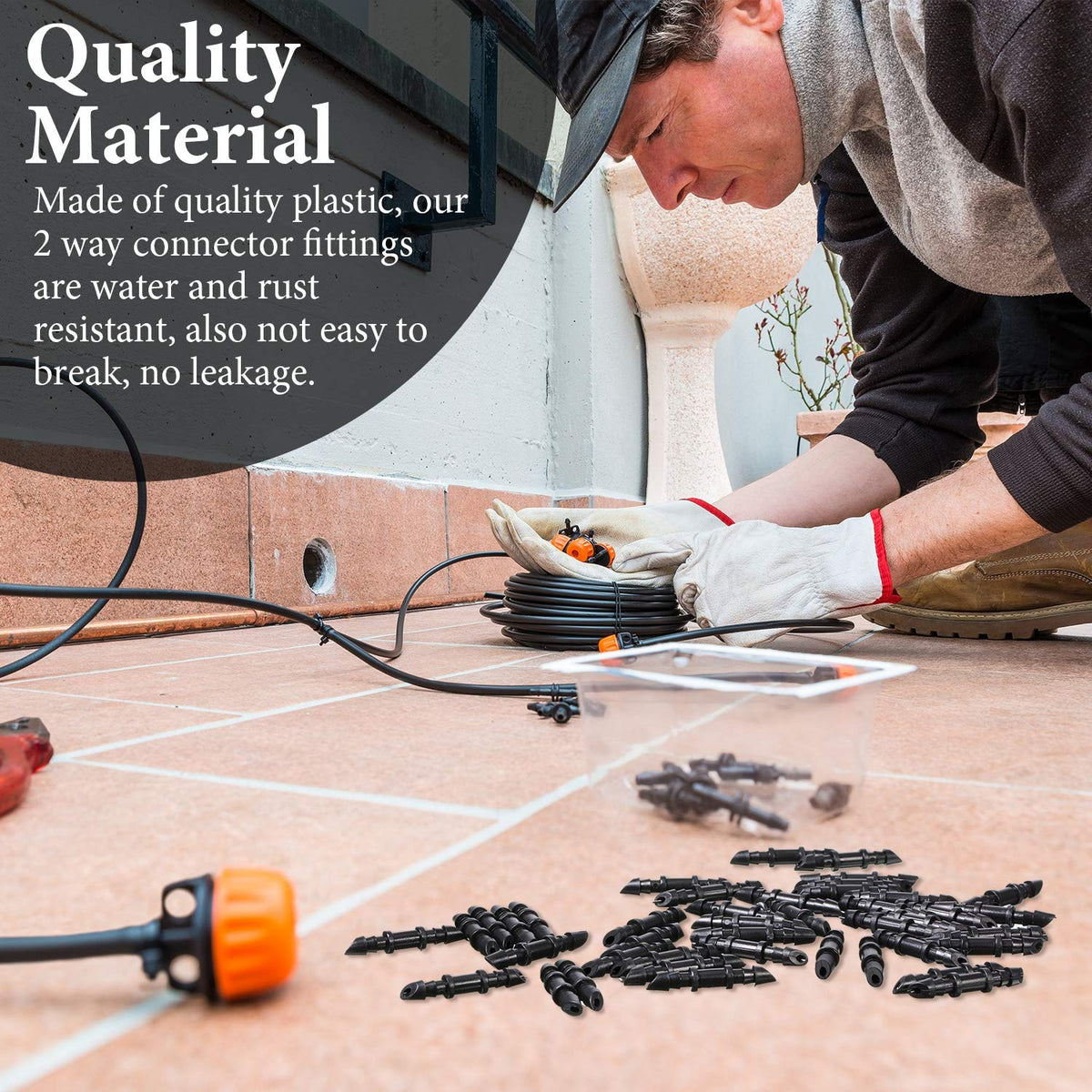 Mudder easy install barbed connectors provide a tight push on fit