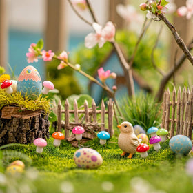 Mudder mini mushrooms decorate planters and terrariums