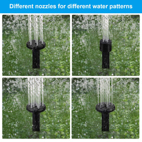 Mudder nozzle patterns show different water heights.