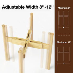 MUDEELA bamboo plant stand in natural finish, showcasing mid-century modern style