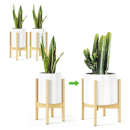 MUDEELA plant stand adjustable width for 8–12 inch pots, stabilizing indoor greenery