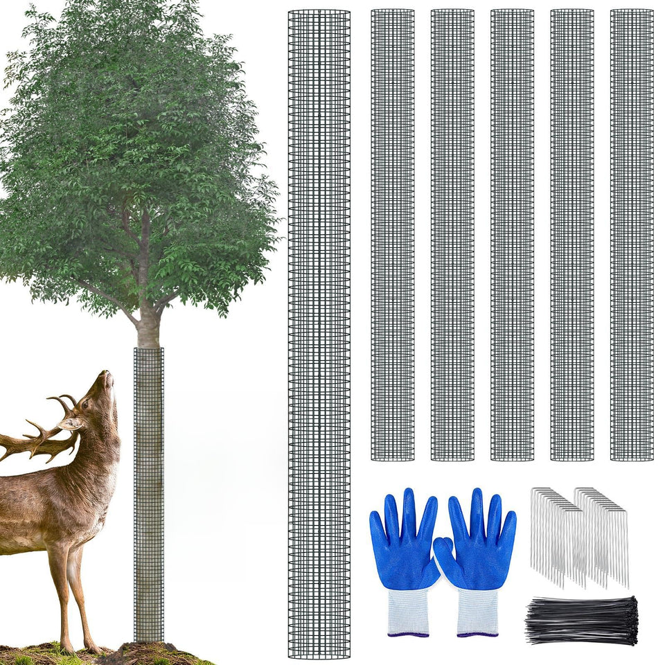 MUDEREK 48-inch metal tree trunk protector guard shields saplings from wildlife