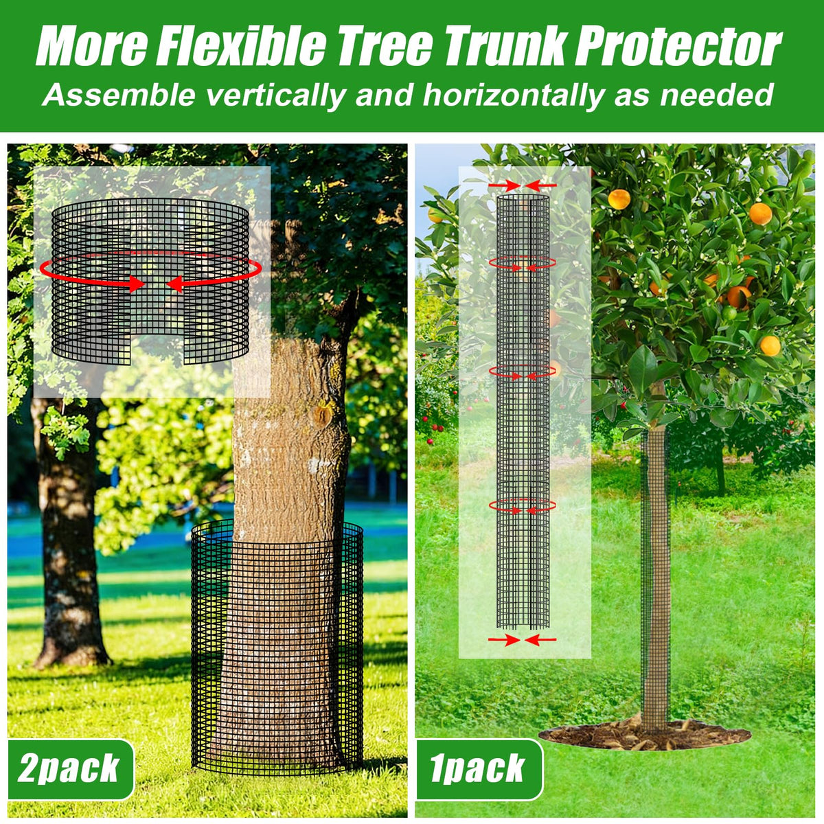 MUDEREK breathable mesh tree tube allows air and sun to reach bark