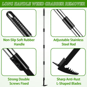 MUDEREK crevice weeding tool in action tackles narrow gaps.
