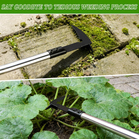 MUDEREK ergonomic 62-inch handle reduces fatigue during extended weeding.