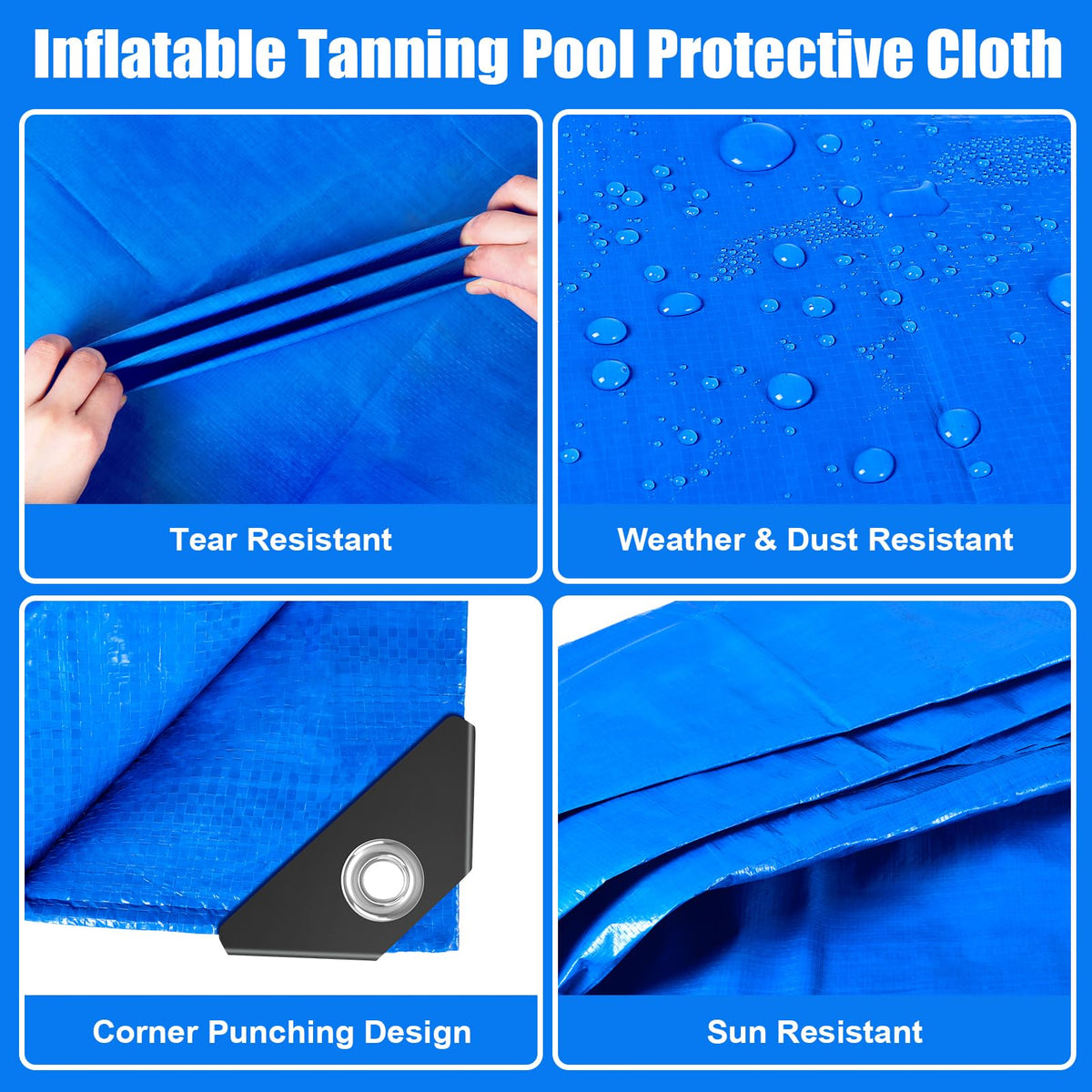 MUDEREK protection tarp grommet edging closeup shows durable attachment points for secure anchoring.