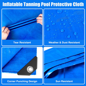MUDEREK protection tarp grommet edging closeup shows durable attachment points for secure anchoring.