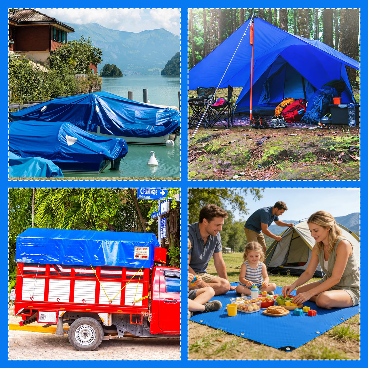 MUDEREK protection tarp waterproof surface protects pool floats from moisture and dirt.