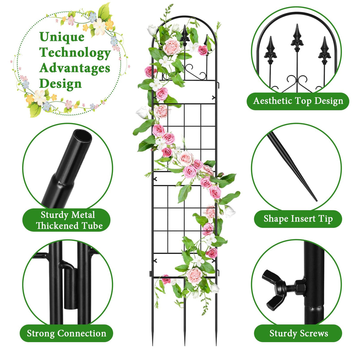 MUDEREK easy install trellis for quick setup without tools