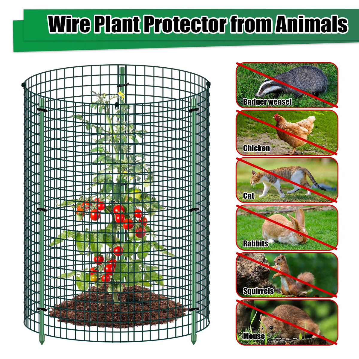 MUDEREK U-stake and support system anchors plants against wind.