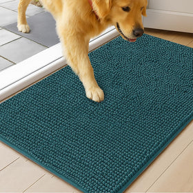 MudGuard Mat door mat with absorbent microfiber traps muddy paw moisture at the doorway.
