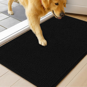 MudGuard Mat absorbent microfiber traps mud from dog paws for tidy entryways.