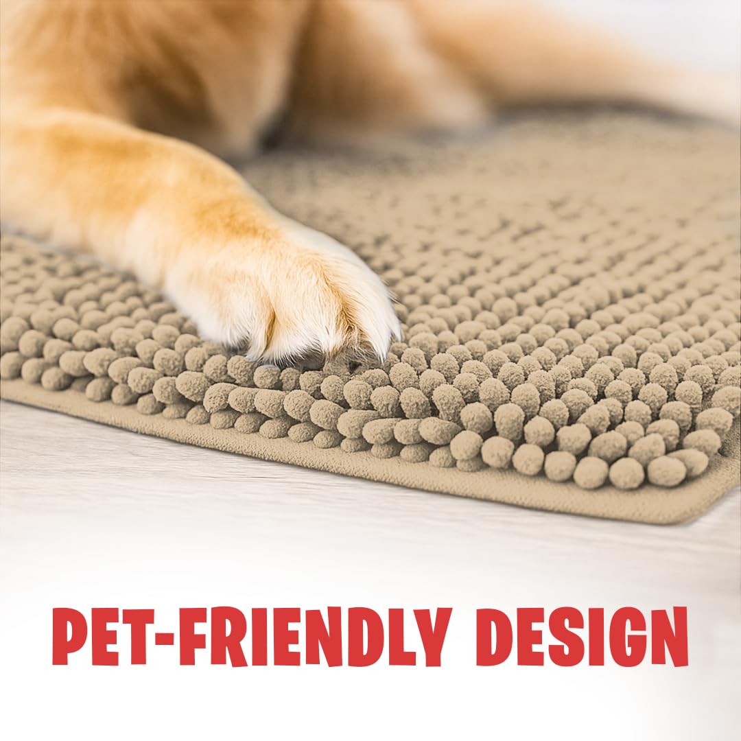 MudGuard Mat non-slip backing keeps the mat in place on tile and hardwood