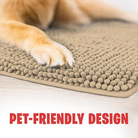 MudGuard Mat non-slip backing keeps the mat in place on tile and hardwood