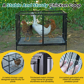 MUDUOBAN coop with floor simplifies moving and reduces mess