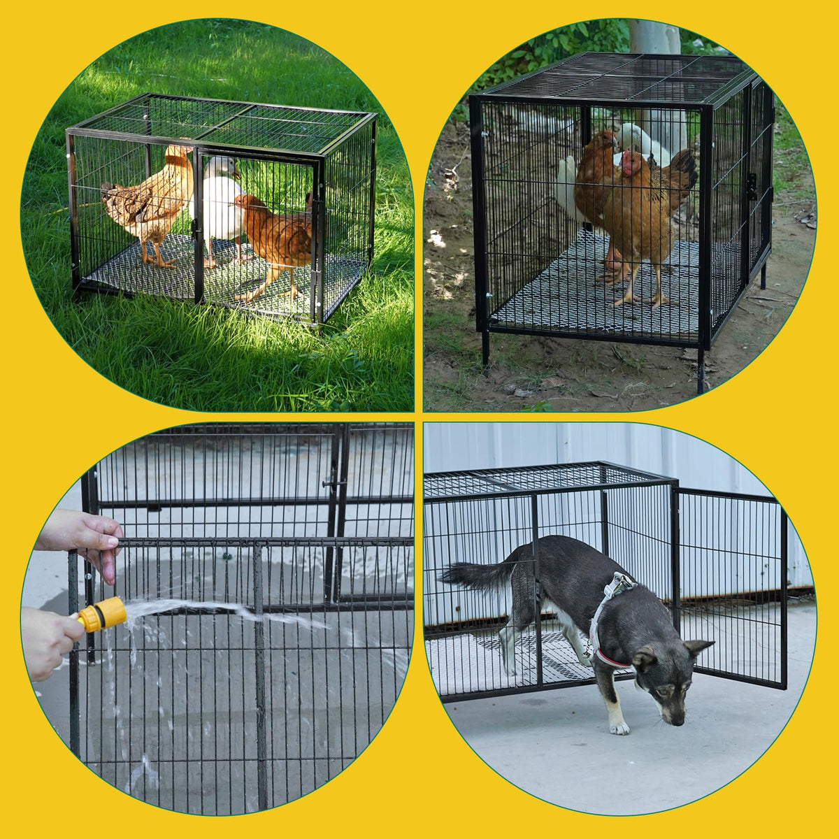 MUDUOBAN easy-clean coop with removable washable mat