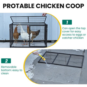 MUDUOBAN heavy-duty steel-wire coop with strong welds