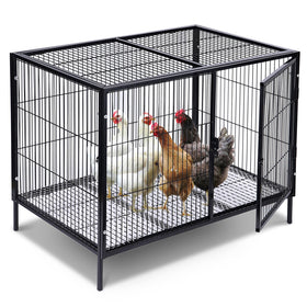 MUDUOBAN metal chicken cage front view for secure 4-6 chickens