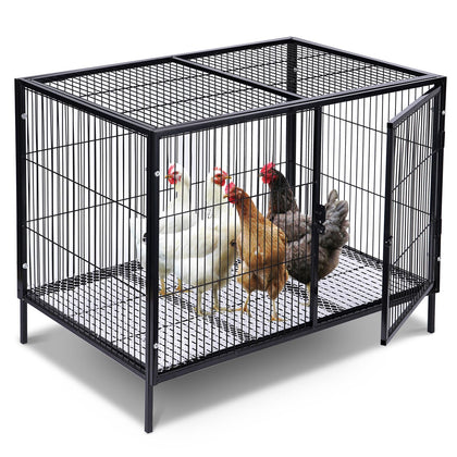 MUDUOBAN metal chicken cage front view for secure 4-6 chickens