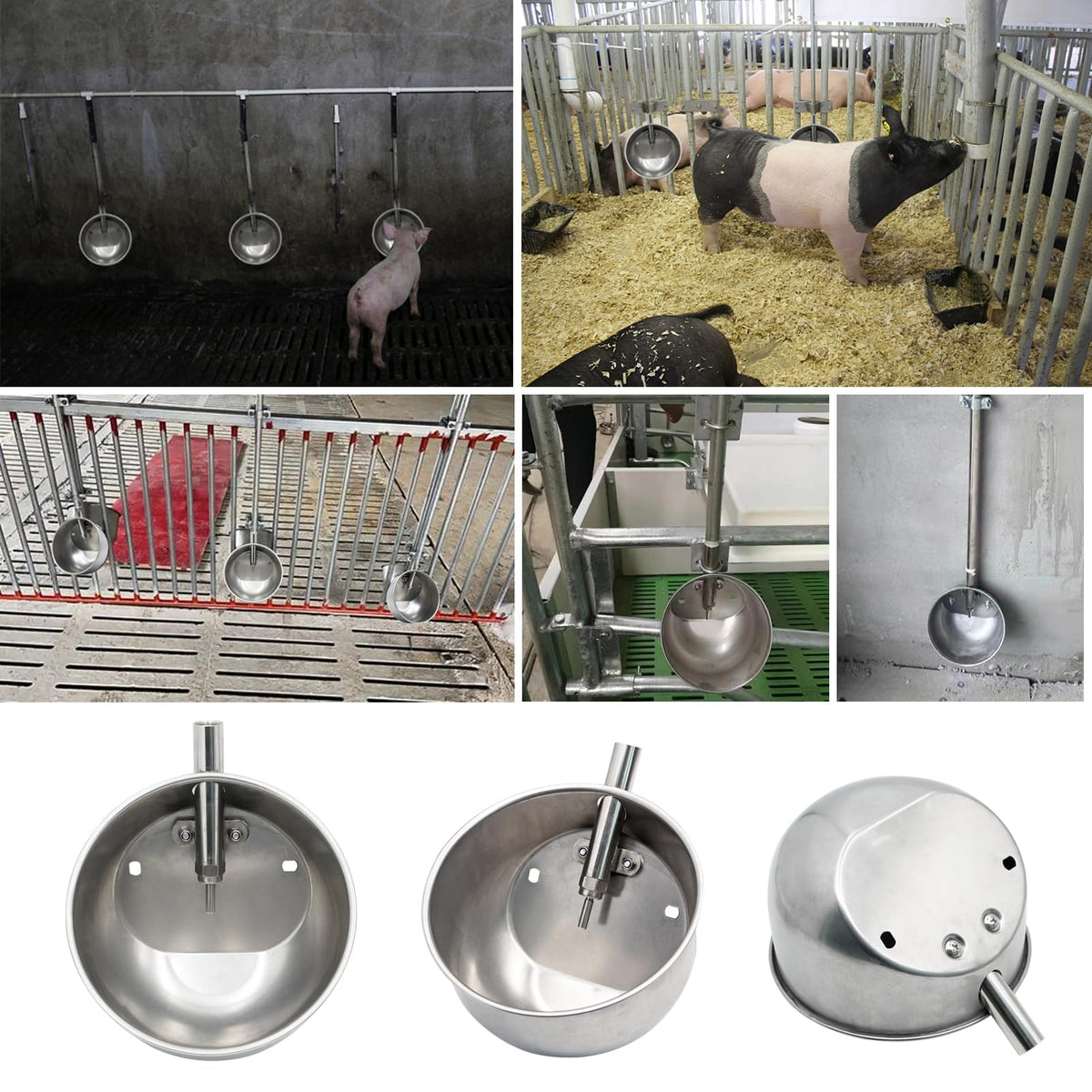 MUDUOBAN pig waterer 360 degree edge protects pig mouths during drinking.