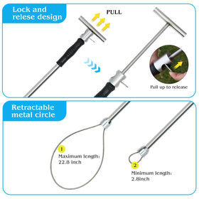 MUDUOBAN retractable noose dog catcher enables adjustable restraint.